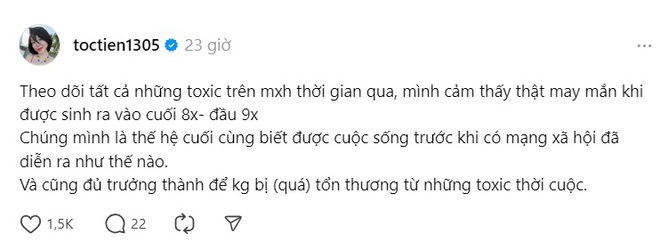 Tóc Tiên đưa ra quan điểm về chuyện người trẻ hiện nay sử dụng mạng xã hội