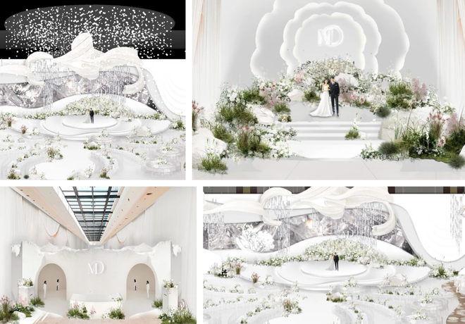 Khu vực tổ chức đám cưới được trang trí liên tục bốn ngày đêm