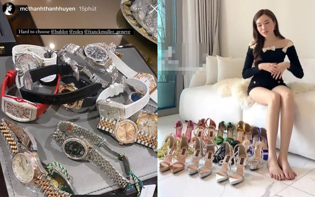Thanh Thanh Huyền sở hữu bộ sưu tập đồ hiệu xa xỉ từ quần áo, giày dép đến đồng hồ.