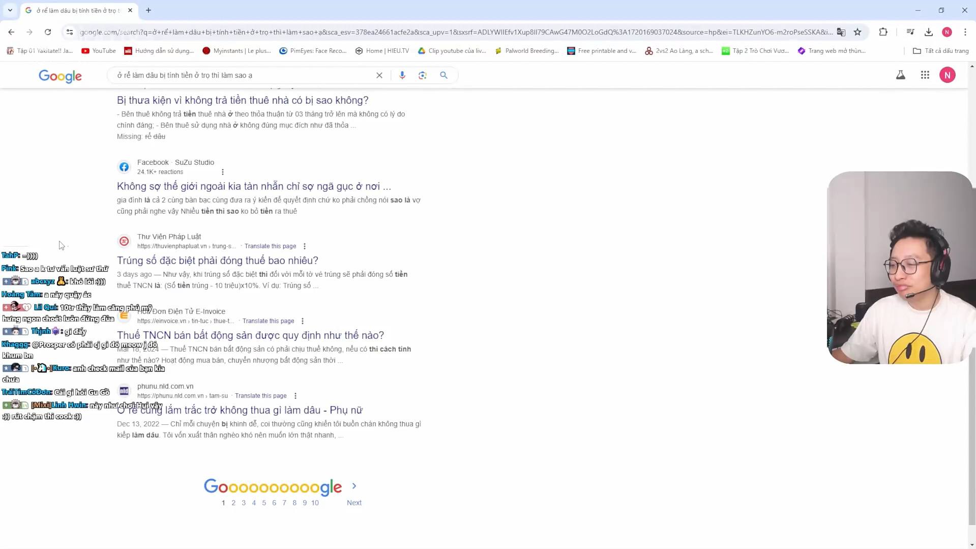 Streamer KL7 tìm kiếm tình huống của bản thân trên Google với từ khóa 