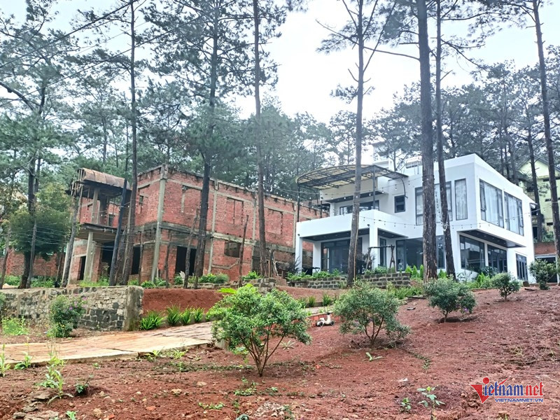 Một số công trình xây thô rồi phơi mưa nắng, một số đã hoàn thiện phần xây dựng. Ảnh: Trần Hoàn