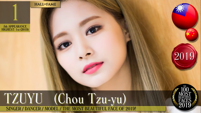Tzuyu từng được bình chọn là gương mặt đẹp nhất thế giới năm 2019
