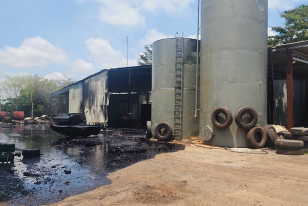 Bên trong khu vực xảy ra sự cố. Ảnh: T.T