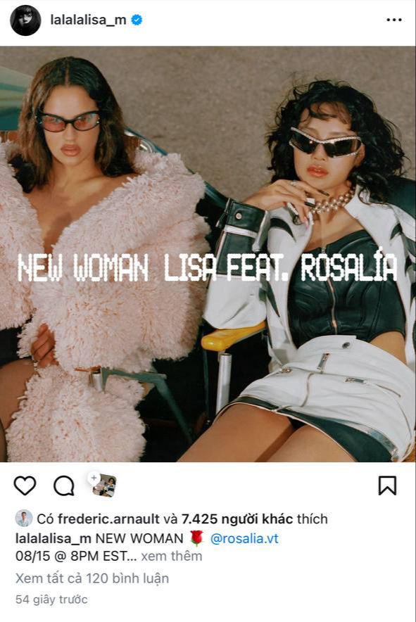 Lisa đăng ảnh chưa đầy 1 phút mà Frédéric Arnault đã vào thả tim