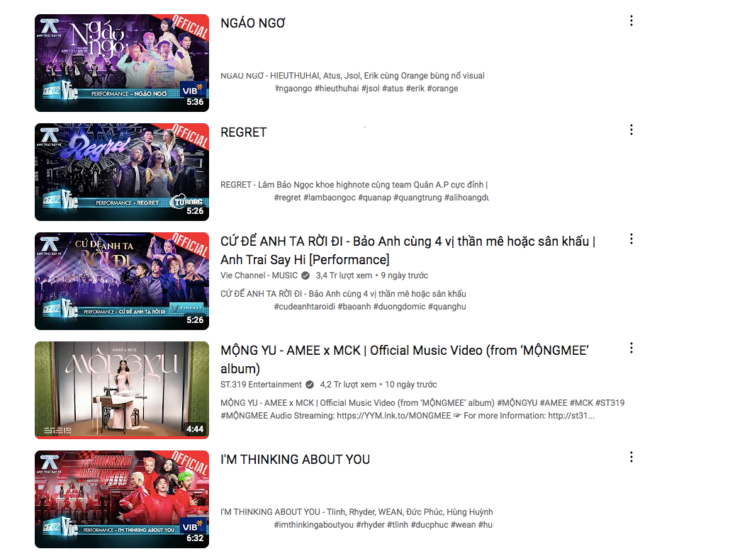 AMEE hiện tại vẫn bị kẹt giữa top trending của các sân khấu anh trai