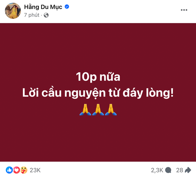Bài đăng của Hằng ngay trước khi diễn ra phiên toà
