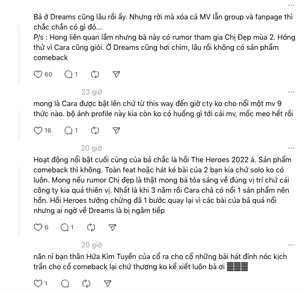 Người hâm mộ còn chỉ trích công ty vì bỏ bê CARA