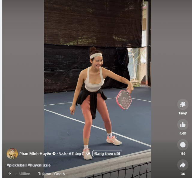 Cư dân mạng bày tỏ thắc mắc về thời gian luyện tập của Huyền Lizzie với pickleball khi cô liên tục cập nhật hình ảnh trên mạng xã hội