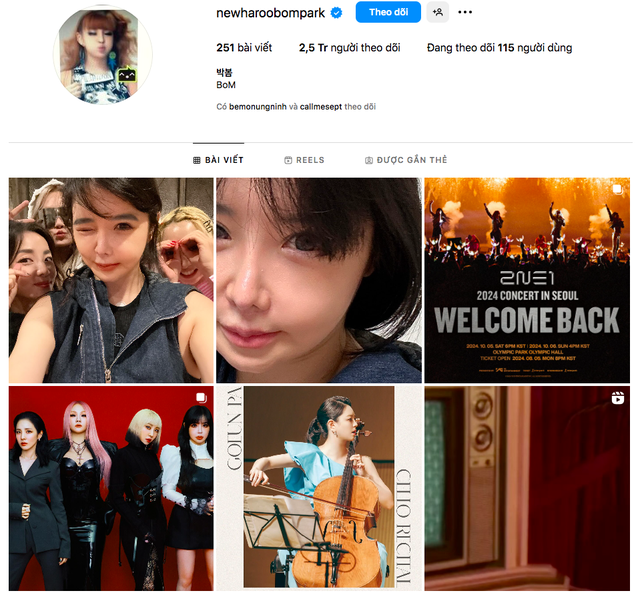 Chiều 29/8, nhiều fan phát hiện Park Bom đã ẩn bài đăng về show diễn tại Việt Nam trên Instagram