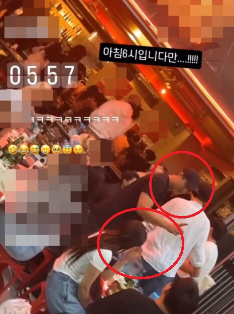 Hình ảnh Hwang Jae Gyun đi uống rượu từ khuya đến sáng hôm sau cùng 1 người phụ nữ mặt lan truyền khắp MXH