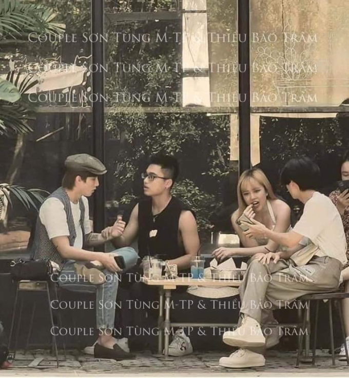 Bức ảnh hiếm hoi có Sơn Tùng và Thiều Bảo Trâm chung khung hình là chuyến đi Thái Lan có cả em trai MONO. Bức hình chụp khoảng 5 tháng trước khi bộ đôi 