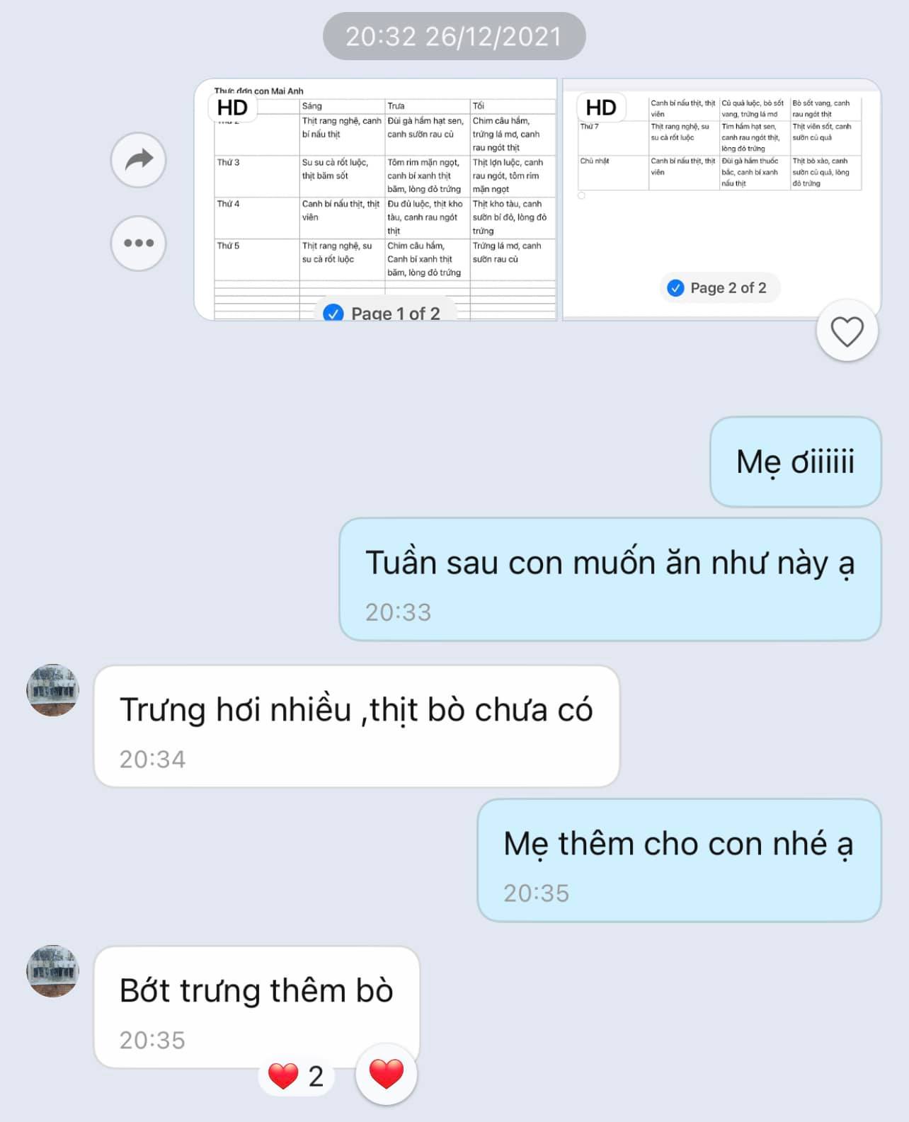 Hai mẹ con trao đổi chuyện cơm cữ sao cho hợp lý nhất