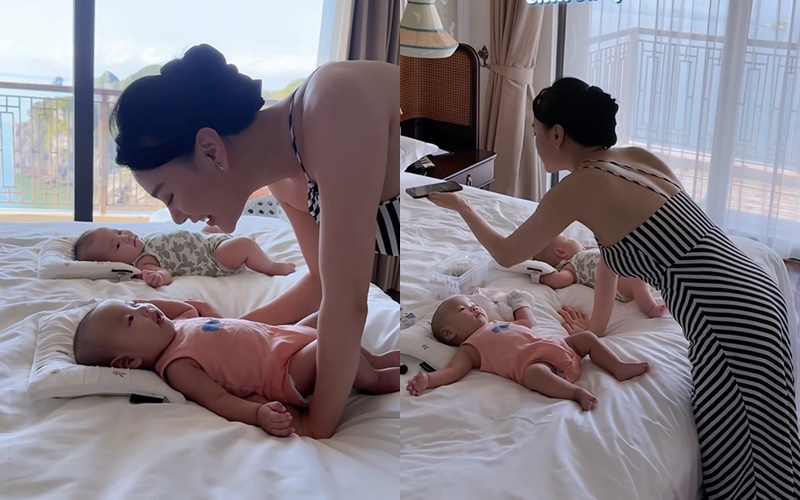 Hai nhóc tỳ cũng hồ hởi 