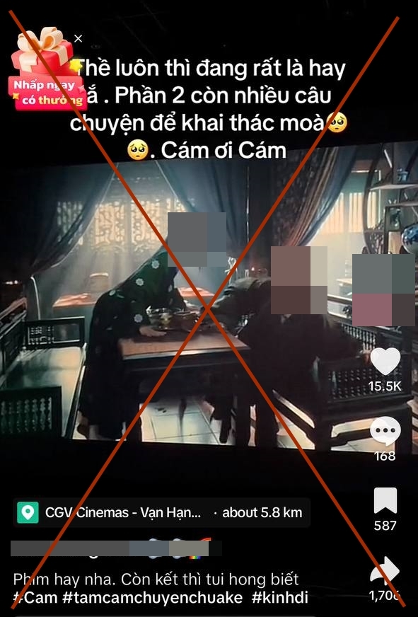 Xuất hiện nhiều tài khoản quay lén phim Cám