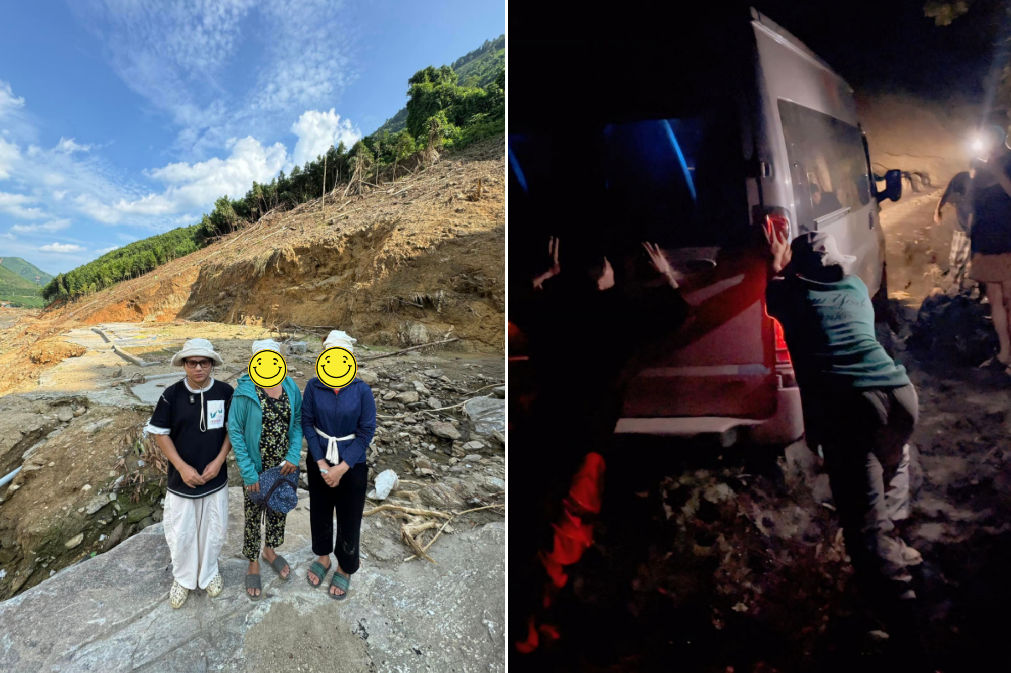 Hành trình đi từ thiện của Phạm Thoại gặp nhiều khó khăn do đường khó đi.