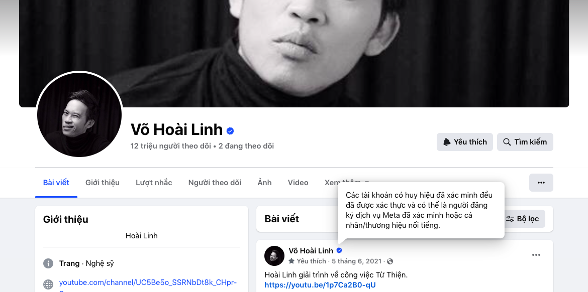 Facebook của Hoài Linh