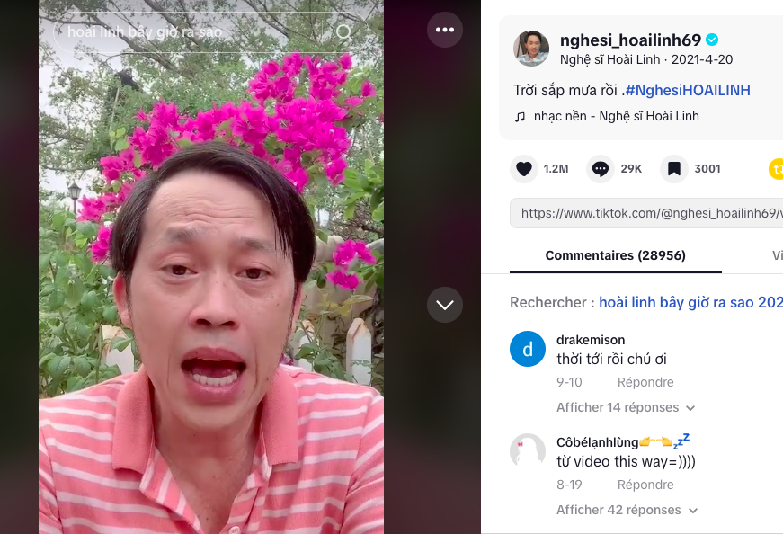 Tiktok của nam danh hài.