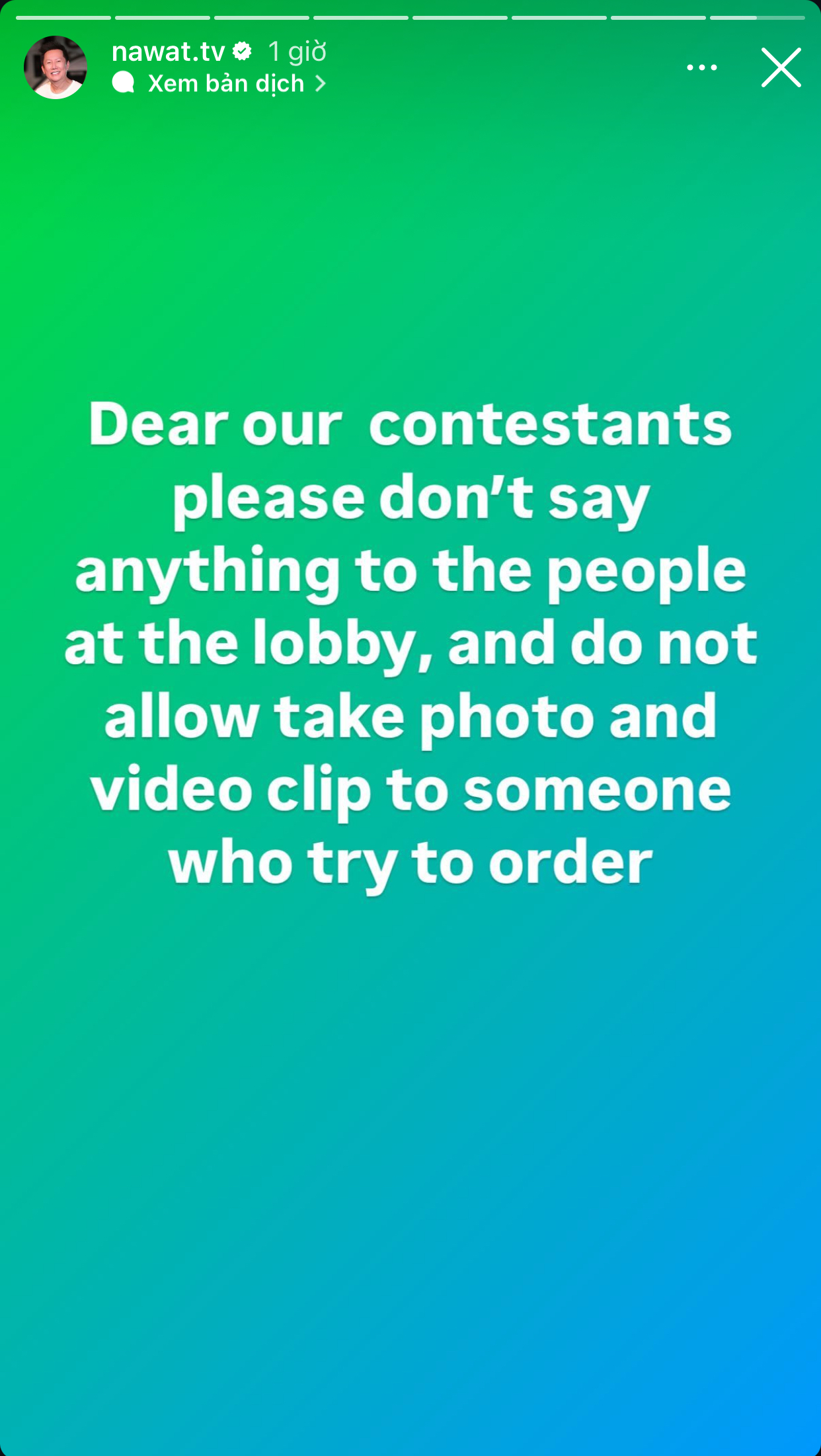 Ông Nawat liên tục đăng đàn tố ekip Campuchia bắt ép thí sinh phỏng vấn. Vị chủ tịch yêu cầu các đại diện không trả lời bất cứ điều gì liên quan đến cuộc thi