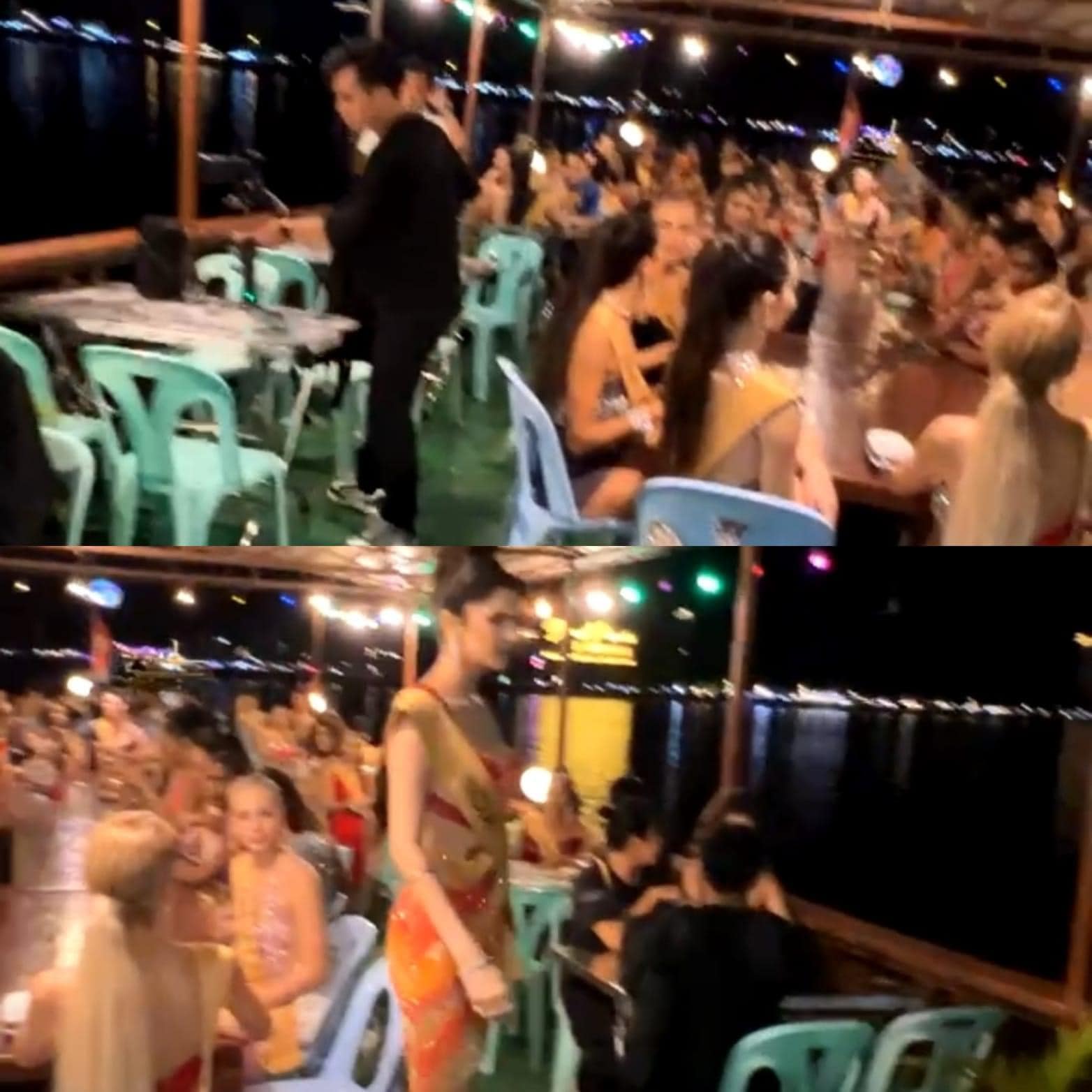 Những hình ảnh nhếch nhác tại bữa tiệc trên thuyền dấy lên drama giữa ông Nawat và ekip Campuchia