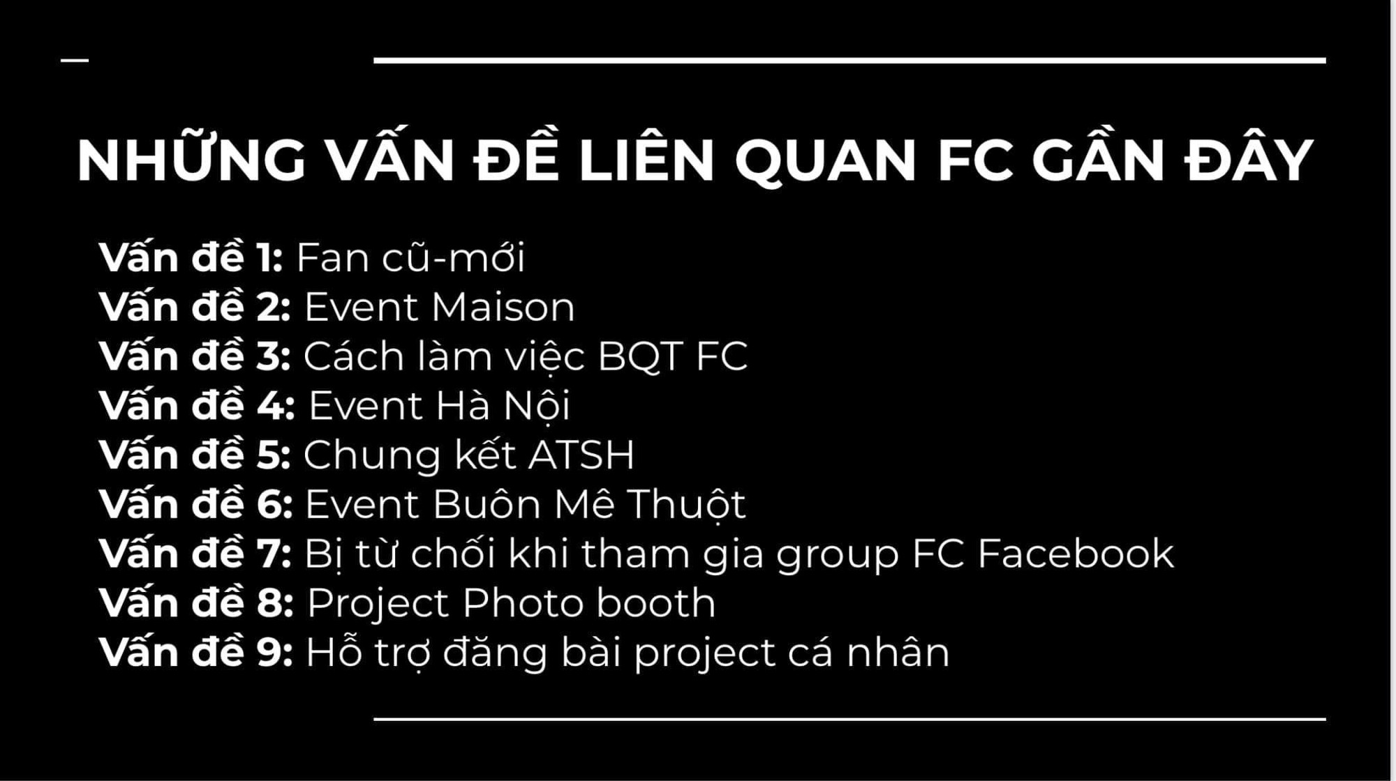 Đại diện FC tạo slide để giải thích lùm xùm vừa qua
