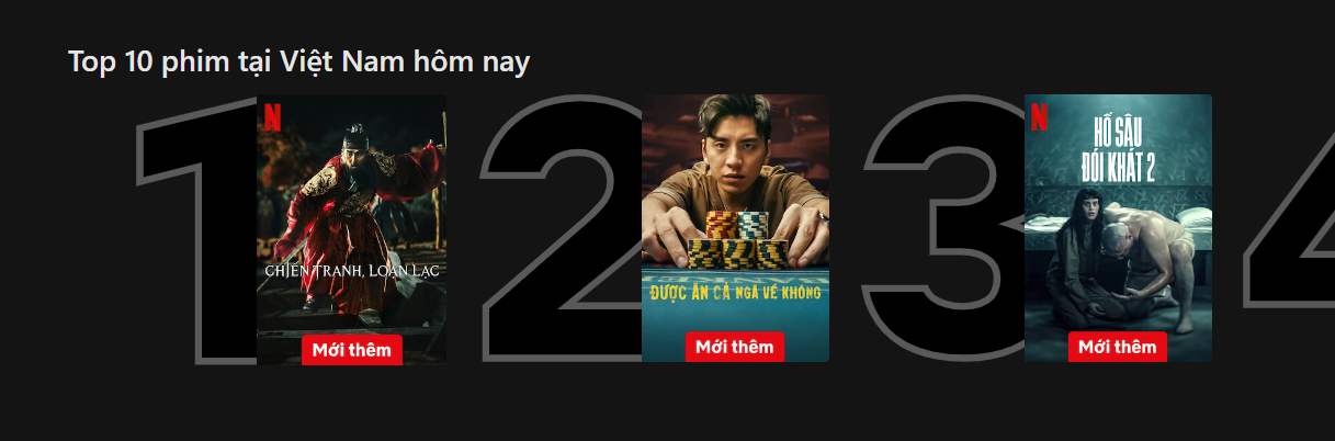 Chiến Tranh, Loạn Lạc đứng top 1 Netflix Việt