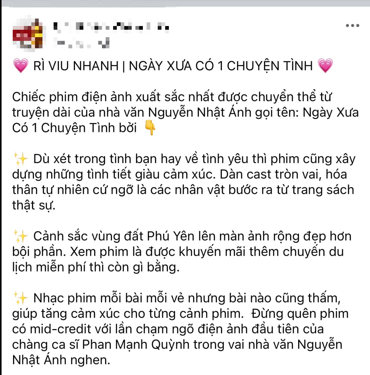 Phim điện ảnh chuyển thể xuất sắc nhất năm 2024 gọi tên Ngày Xưa Có Một Chuyện Tình
