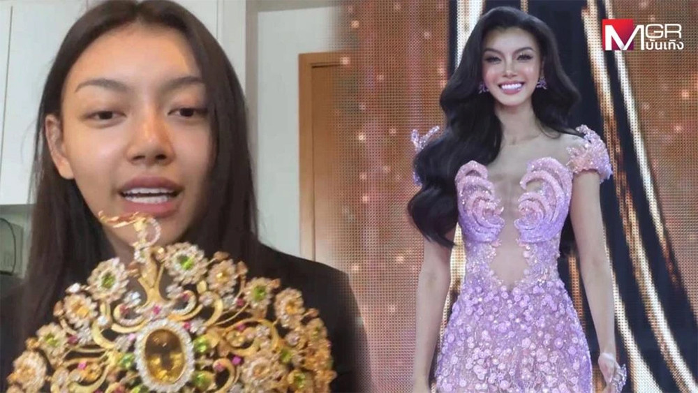 Miss Grand Myanmar livestream phản đối ông Nawat, cho rằng cô không cần giữ lại danh hiệu á hậu 2 và tin mình xứng đáng vị trí cao hơn. Ảnh: MGOnline