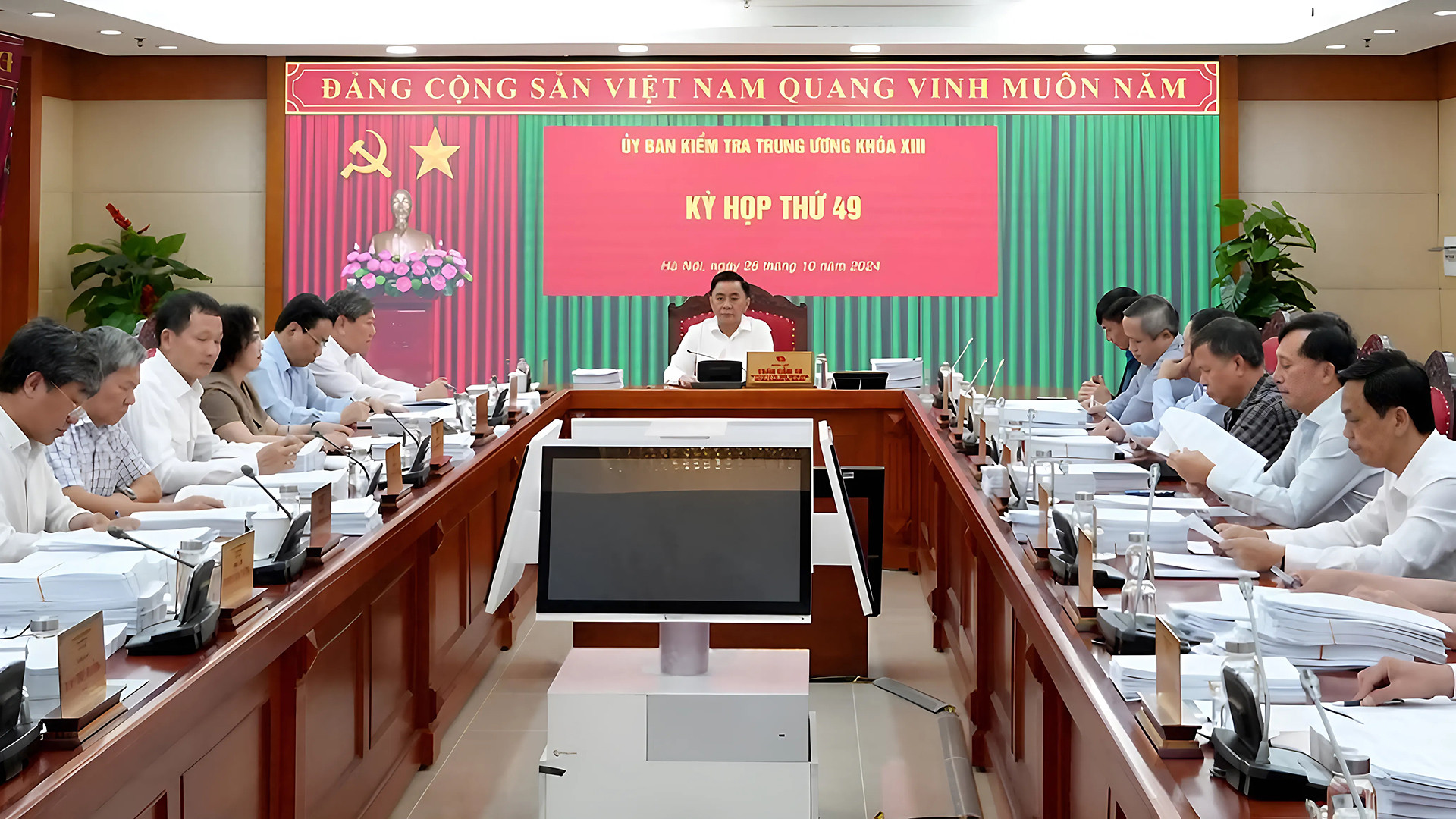Ủy ban Kiểm tra Trung ương họp kỳ thứ 49. Ảnh: Ủy ban Kiểm tra Trung ương