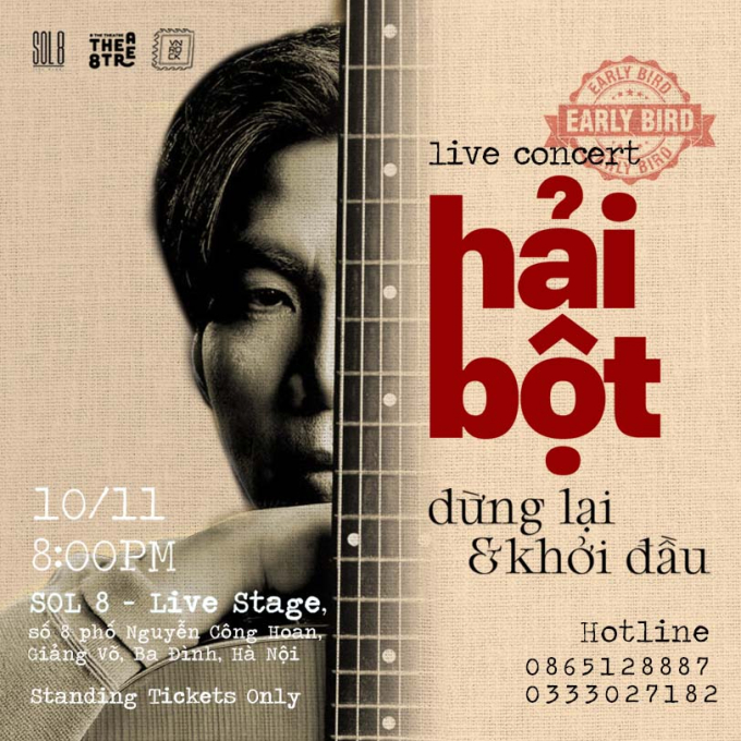 Hải Bột sẽ chính thức quay trở lại làng rock cùng live concert Dừng lại và Khởi đầu, dự kiến tổ chức vào ngày 10/11