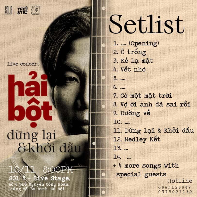Setlist ẩn chứa nhiều bất ngờ