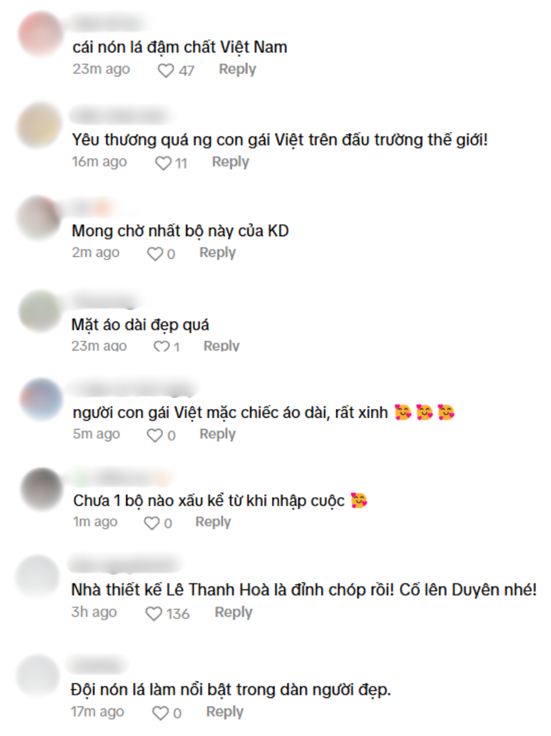 Fan Việt xúc động, tự hào khi thấy áo dài, nón lá của Việt Nam xuất hiện ở đấu trường Miss Universe.