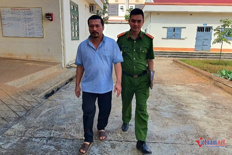 Ông Lê Đình Phi tại Công an huyện Krông Pắk. Ảnh: Hải Dương