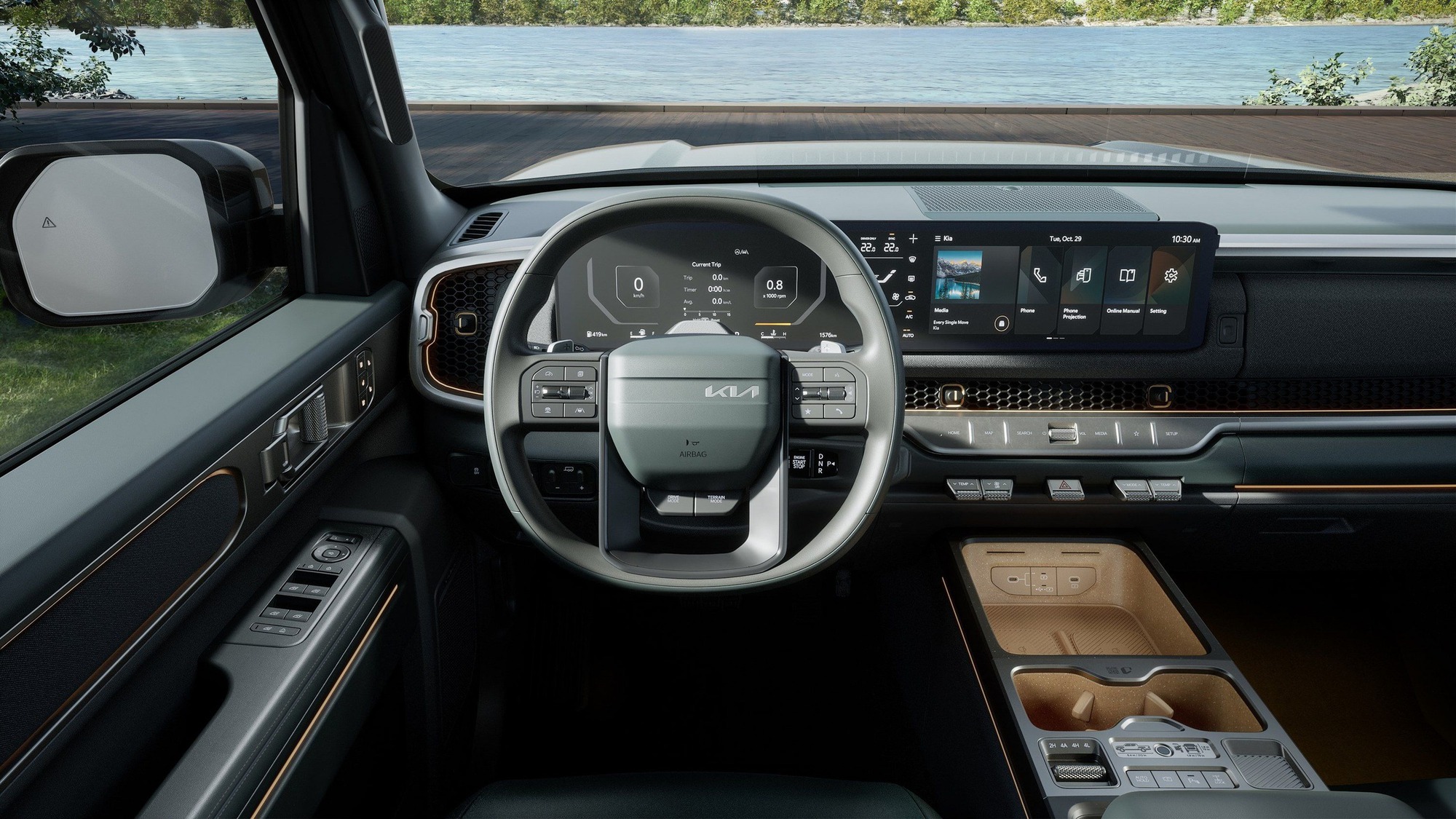 Nội thất tham khảo hiện tại của Kia Tasman. Ảnh: Kia
