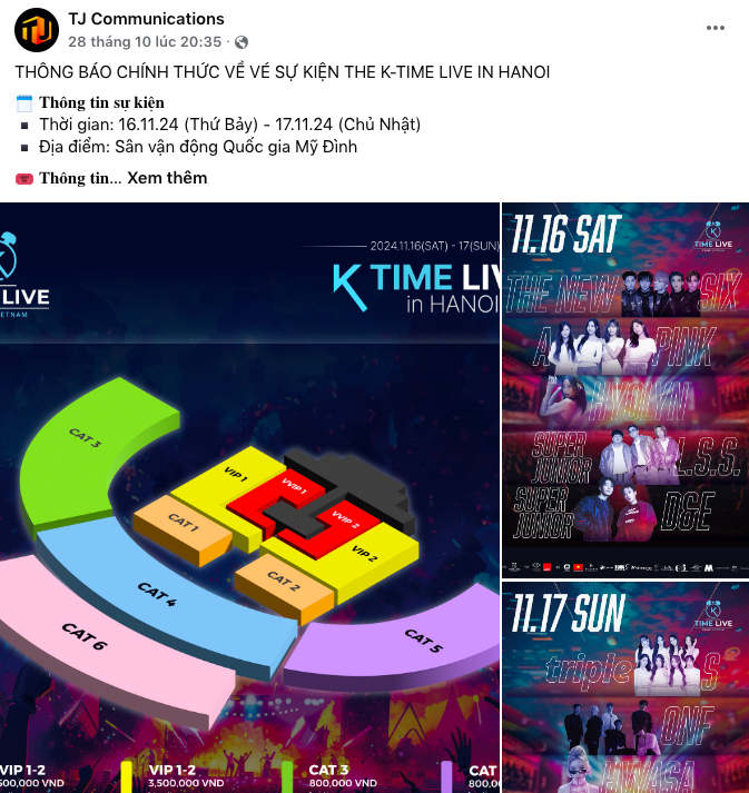 Bài đăng cuối cùng của TJ về show K-Time Live là từ 28/10, công ty này thông báo đã rút khỏi show