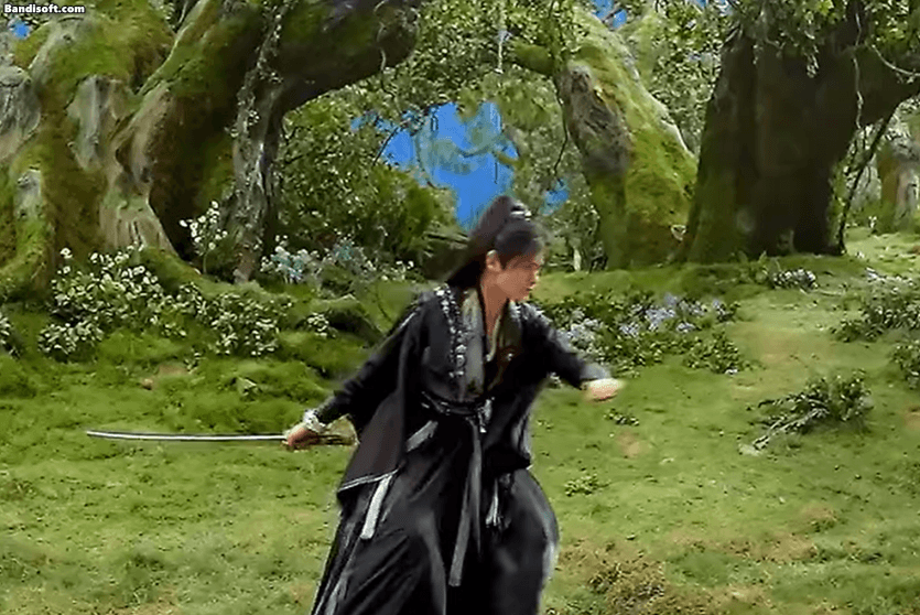 Đinh Vũ Hề tự mình thực hiện một cú xoay 3 vòng rưỡi trên không.