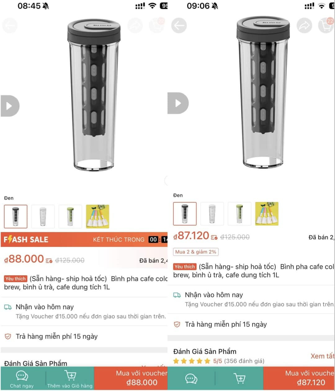 Sản phẩm Flash Sale có giá cao hơn giá bán thông thường. Ảnh: Nhân vật cung cấp