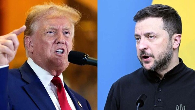 Tổng thống đắc cử Mỹ Donald Trump và Tổng thống Ukraine Volodymyr Zelensky. Ảnh: Mehr Mews
