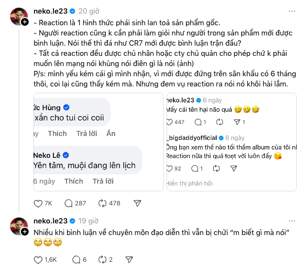 Neko Lê bức xúc lên tiếng vì bị chê bai vô cớ