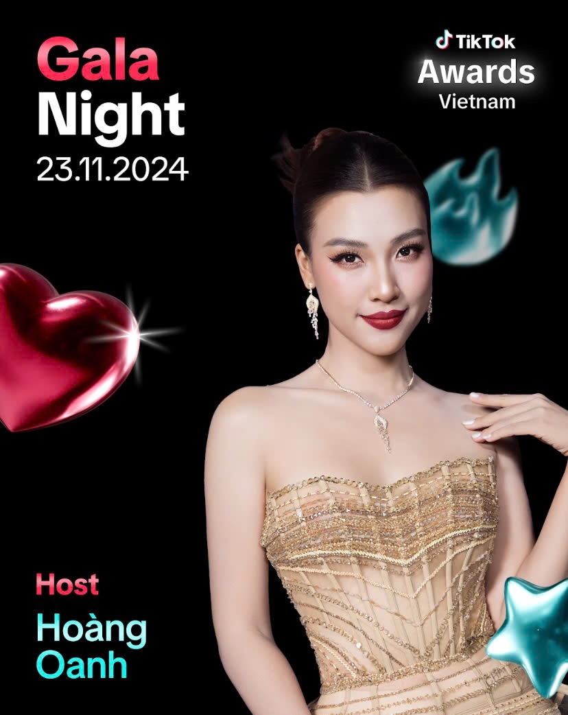 Hoàng Oanh gây tranh cãi khi làm MC tại TikTok Awards Việt Nam 2024.