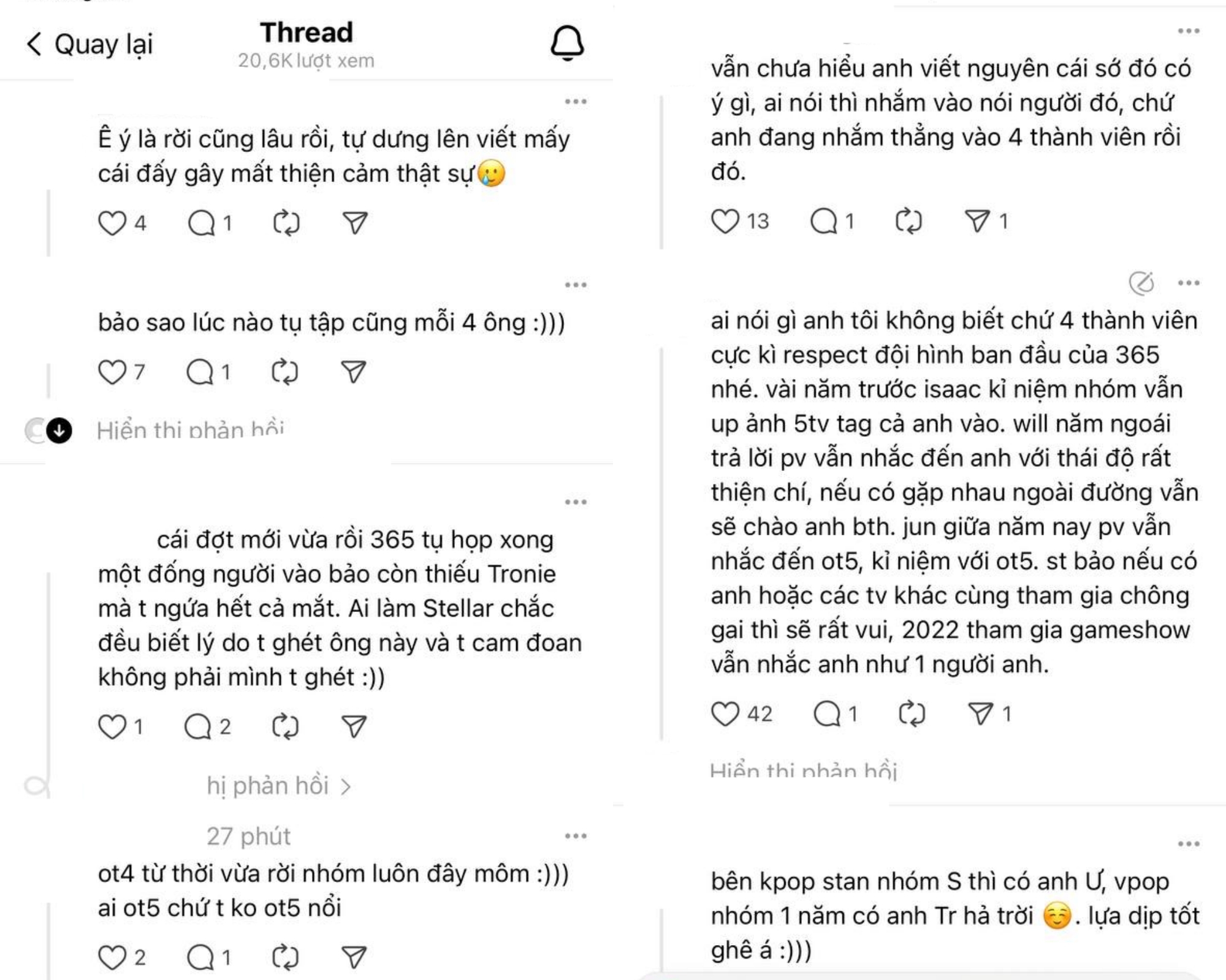 Fan của 365 cho rằng Tronie phản ứng thái quá, khi không lại khuấy động thị phi