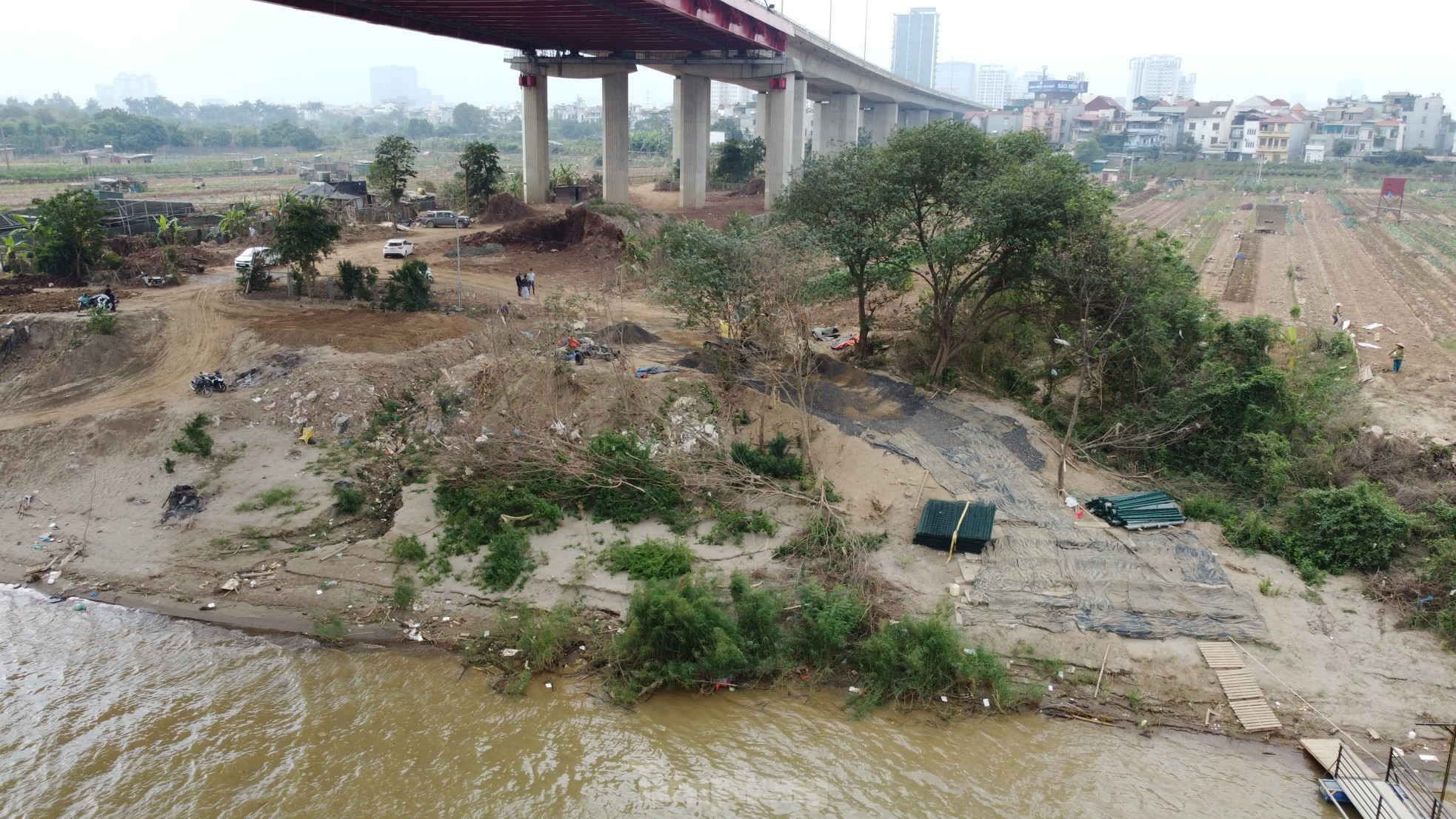 Khu vực dự kiến lấy nước sông Hồng để làm sạch sông Tô Lịch.