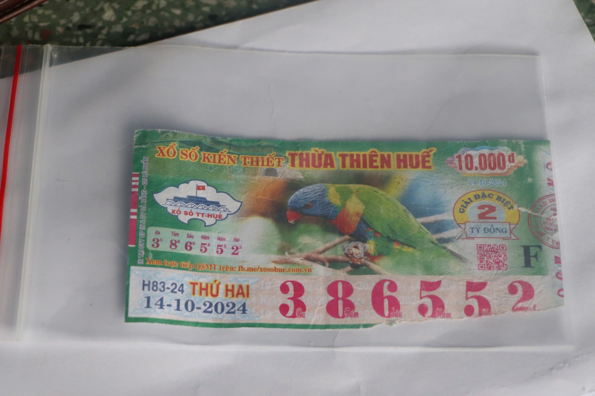 Sau khi được Công ty XSKT Thừa Thiên - Huế trả lại 