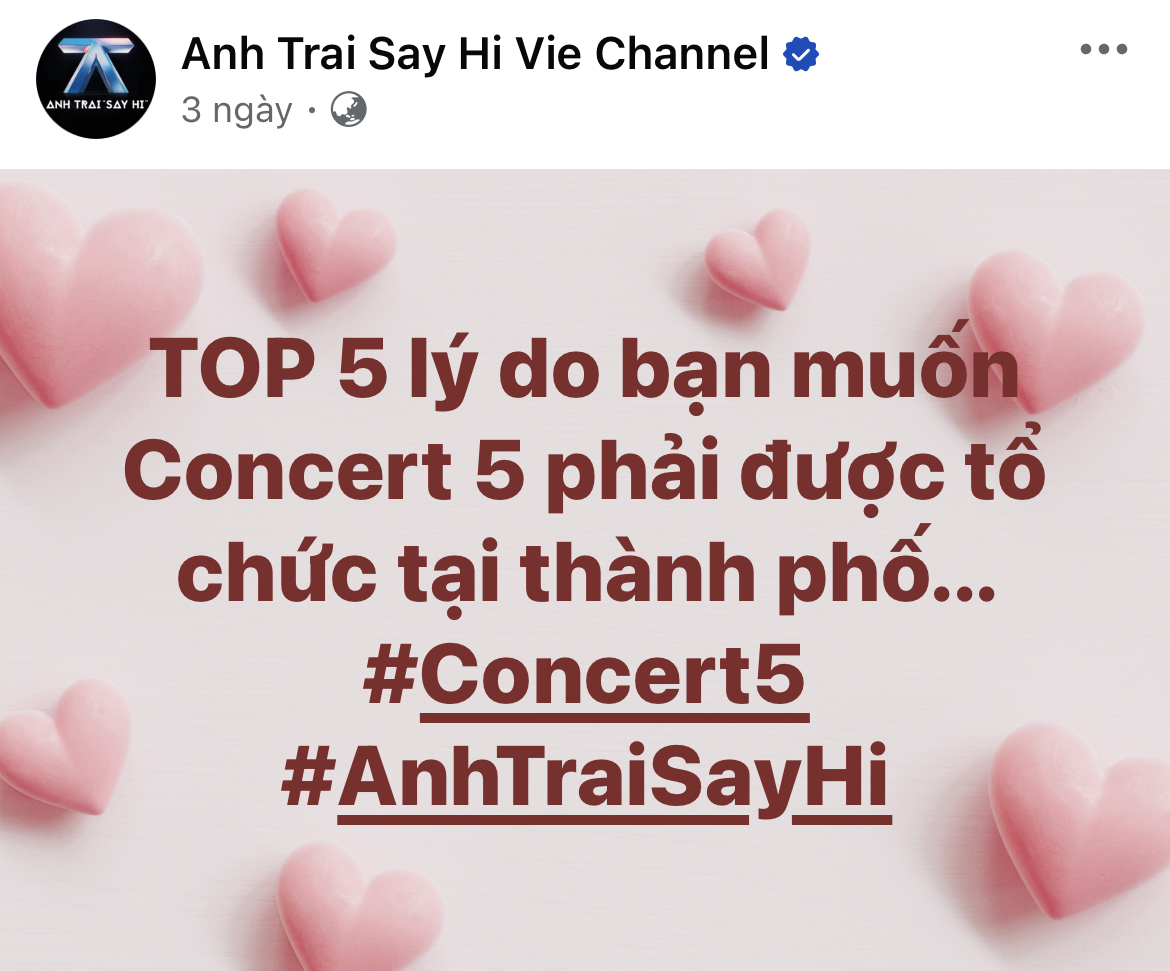 Fanpage Anh Trai Say Hi không ít lần thả hint về buổi concert Day 5