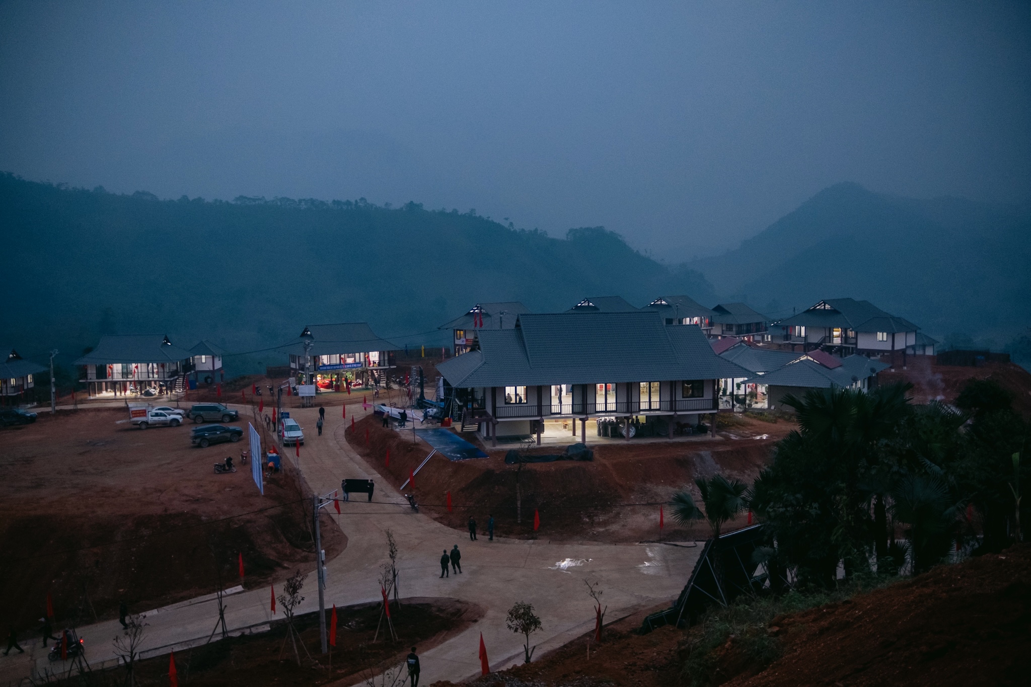 Hình ảnh khu tái định cư Làng Nủ chiều ngày 21/12.