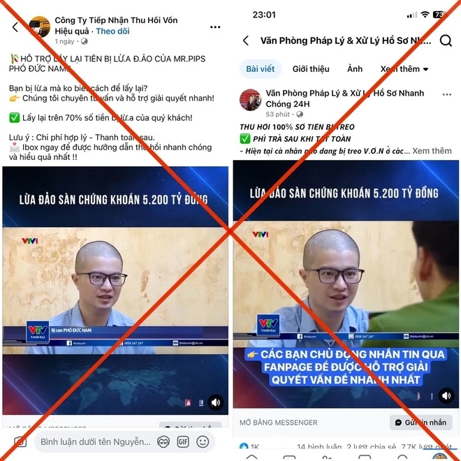 Hàng loạt page tạo ra với mục đích lừa đảo - Ảnh: CA Đà Nẵng