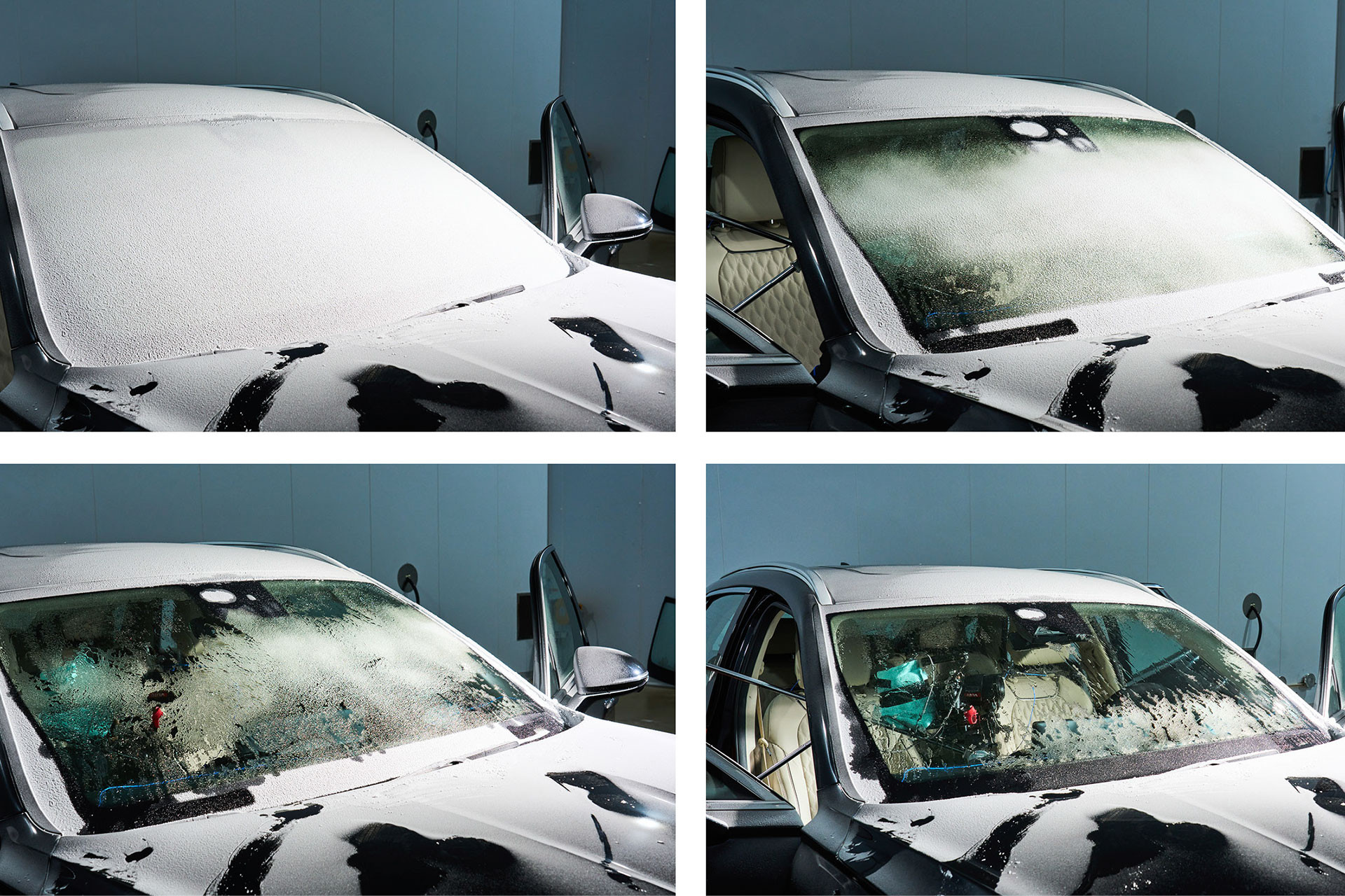 Thử nghiệm cho thấy kính chắn gió mới của Hyundai chỉ mất 5 phút để làm sạch kính hoàn toàn ở nhiệt độ dưới 0 độ C. Ảnh: Hyundai 
