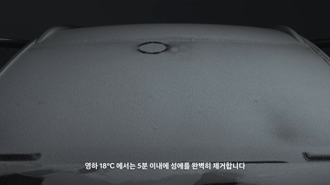 Công nghệ kính lái mới của Hyundai giúp tan băng và khử sương mờ nhanh chóng. Ảnh Hyundai