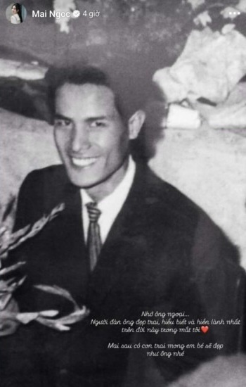 MC Mai Ngọc từng bày tỏ mong muốn con trai sẽ giống ông ngoại hồi cuối tháng 10 vừa qua