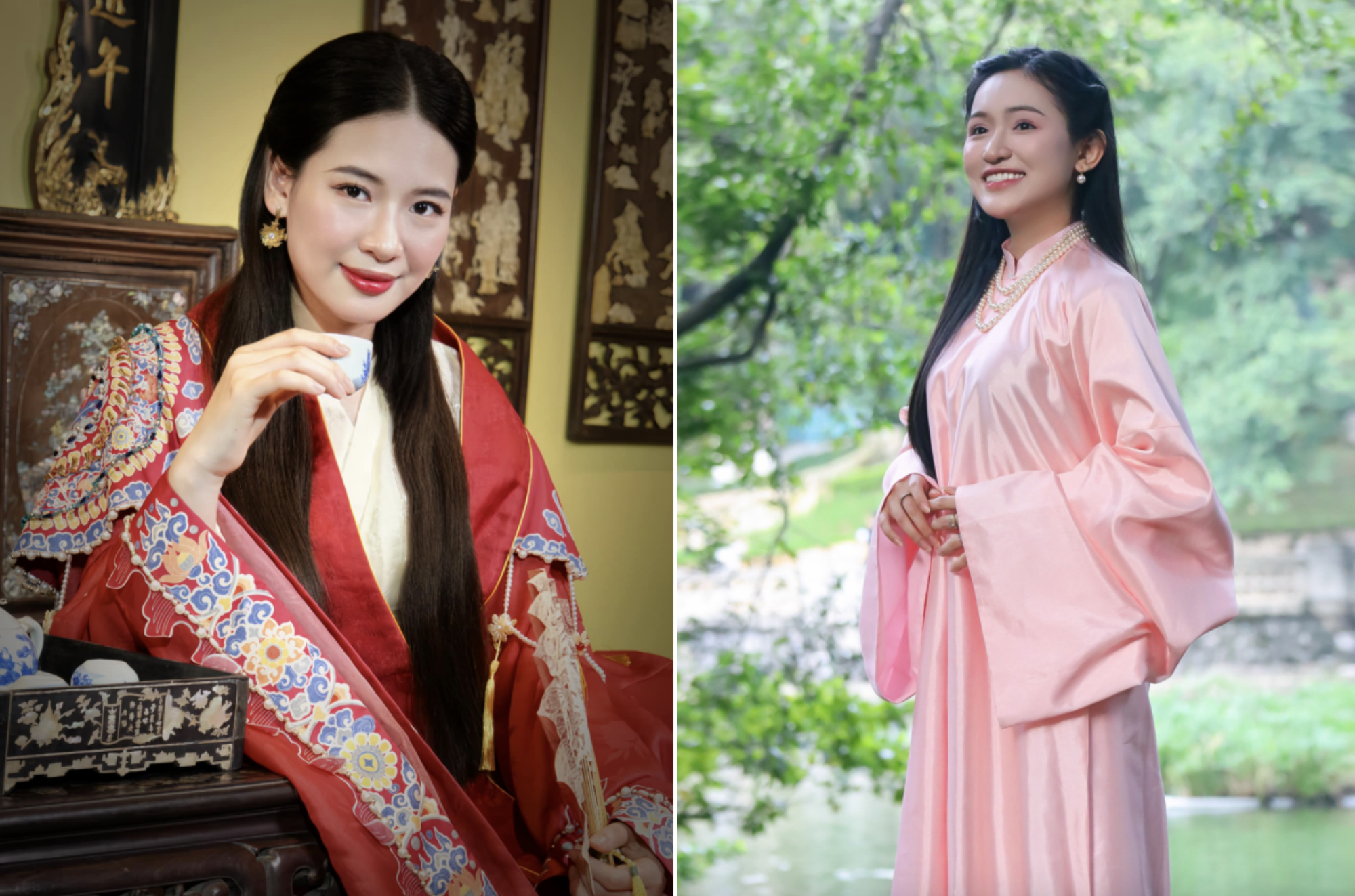 Giao Cùn (bên trái) và Ỷ Lan hay Xuân Khánh là 2 trong nhiều TikToker đang lan toả tình yêu với lịch sử nước nhà thông qua kênh của mình. (Ảnh: Giao Cùn, Ỷ Lan hay Xuân Khánh?)