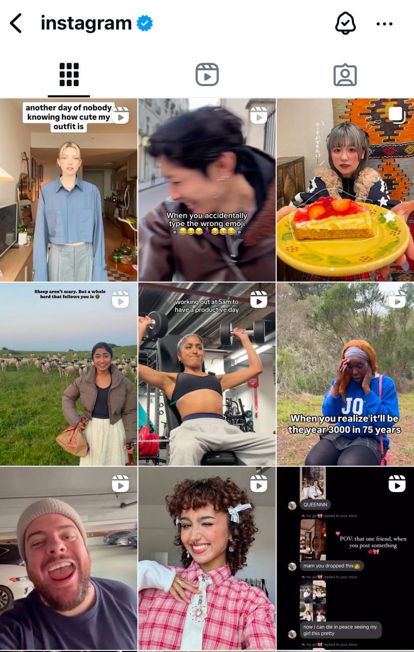 Giao diện trang cá nhân mới của Instagram.